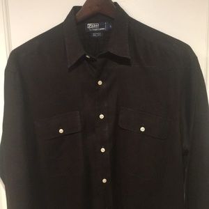 Ralph Lauren Black 100% Linen Shirt